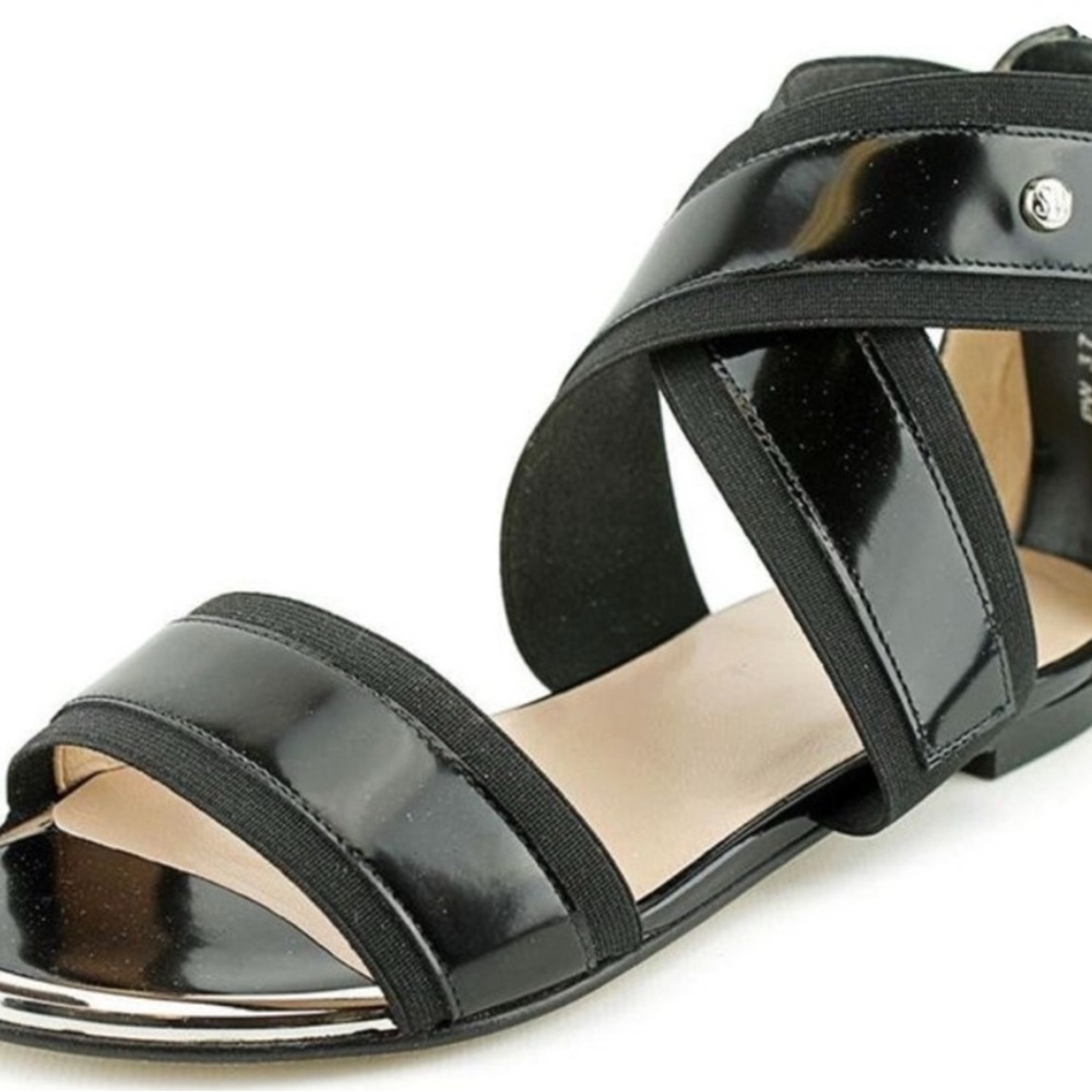 Stuart Weitzman The Expo Gladiator Black Sandals - 8N NARROW